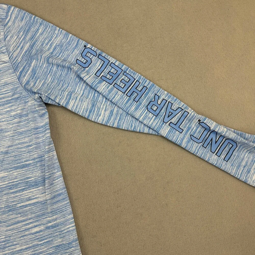 North Carolina Tar Heels Shirt Men Medium Blue Nike Tee Sleeve Spell Out NCAA M